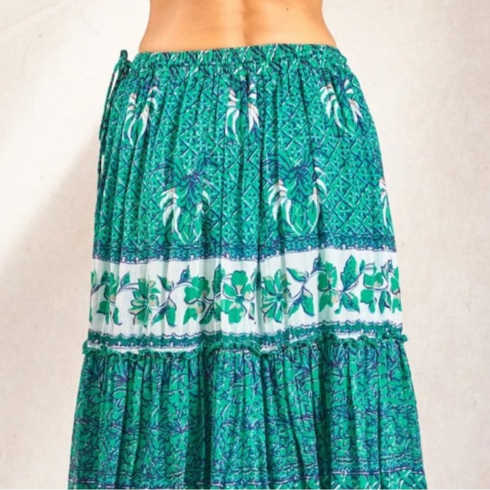 Floral Green Skirt - M.A.B.E. Stevie Print Maxi Skirt